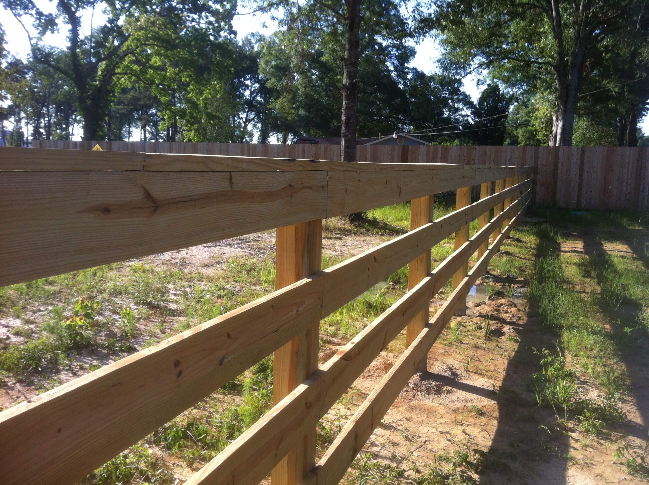 4 Rail Wood Fence